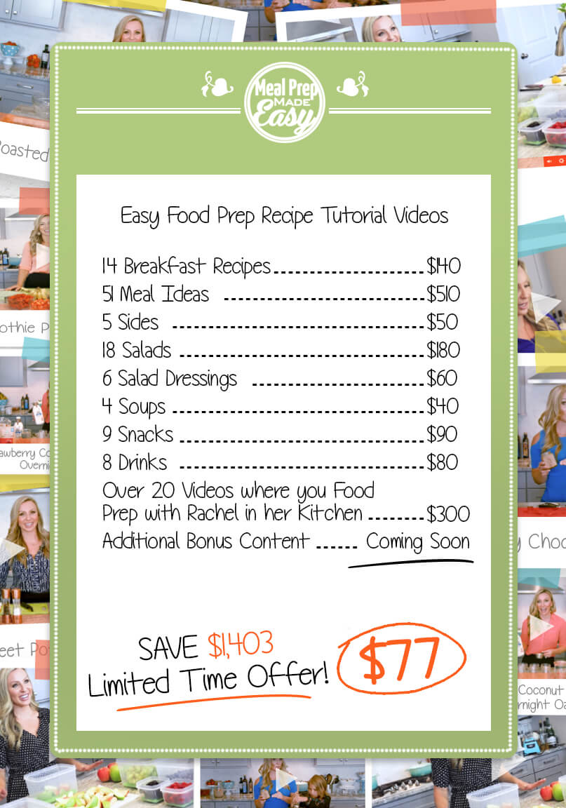 You can Order Meal Prep Made Easy TODAY, receive a discount and access
